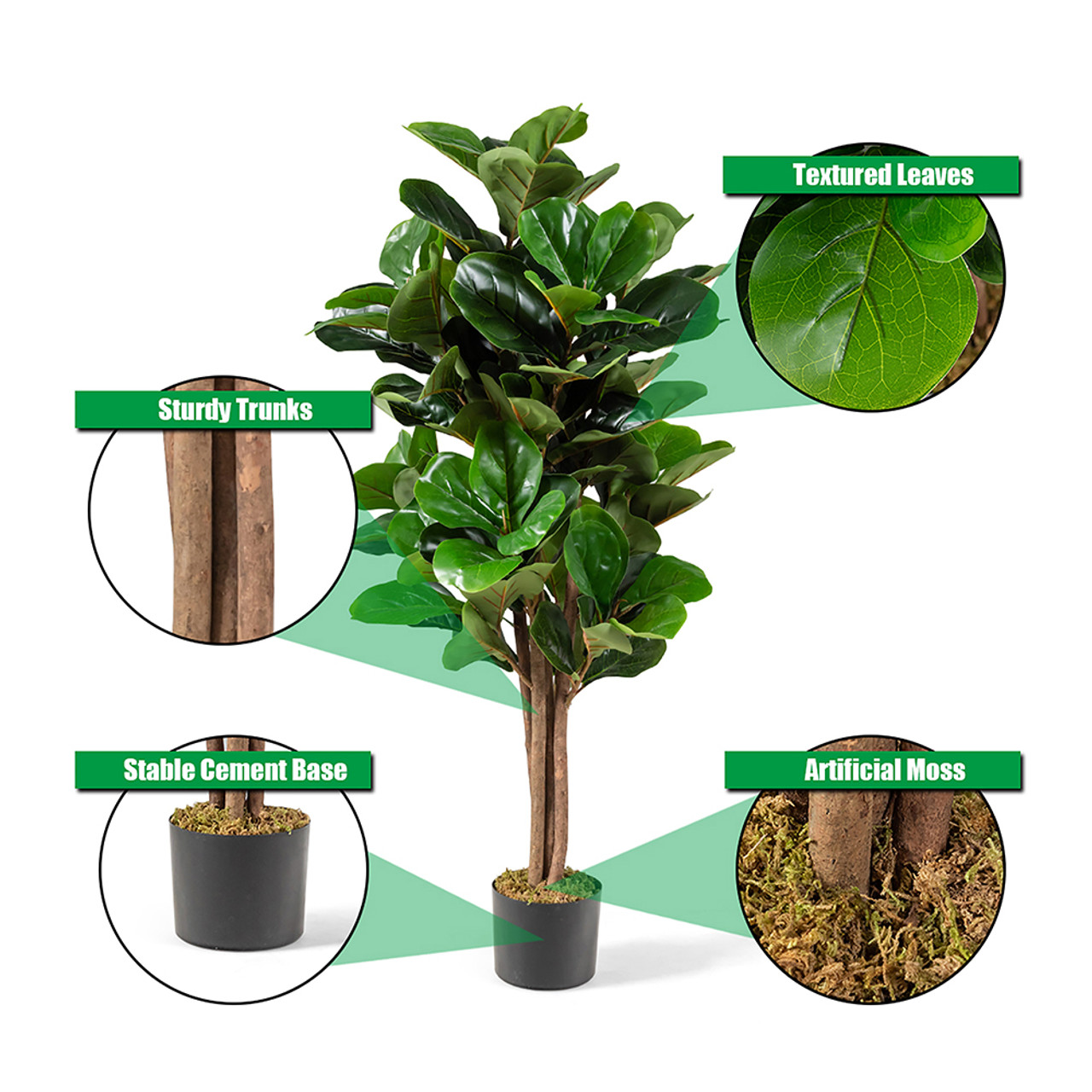 4-Foot Artificial Fiddle-Leaf Fig Tree product image