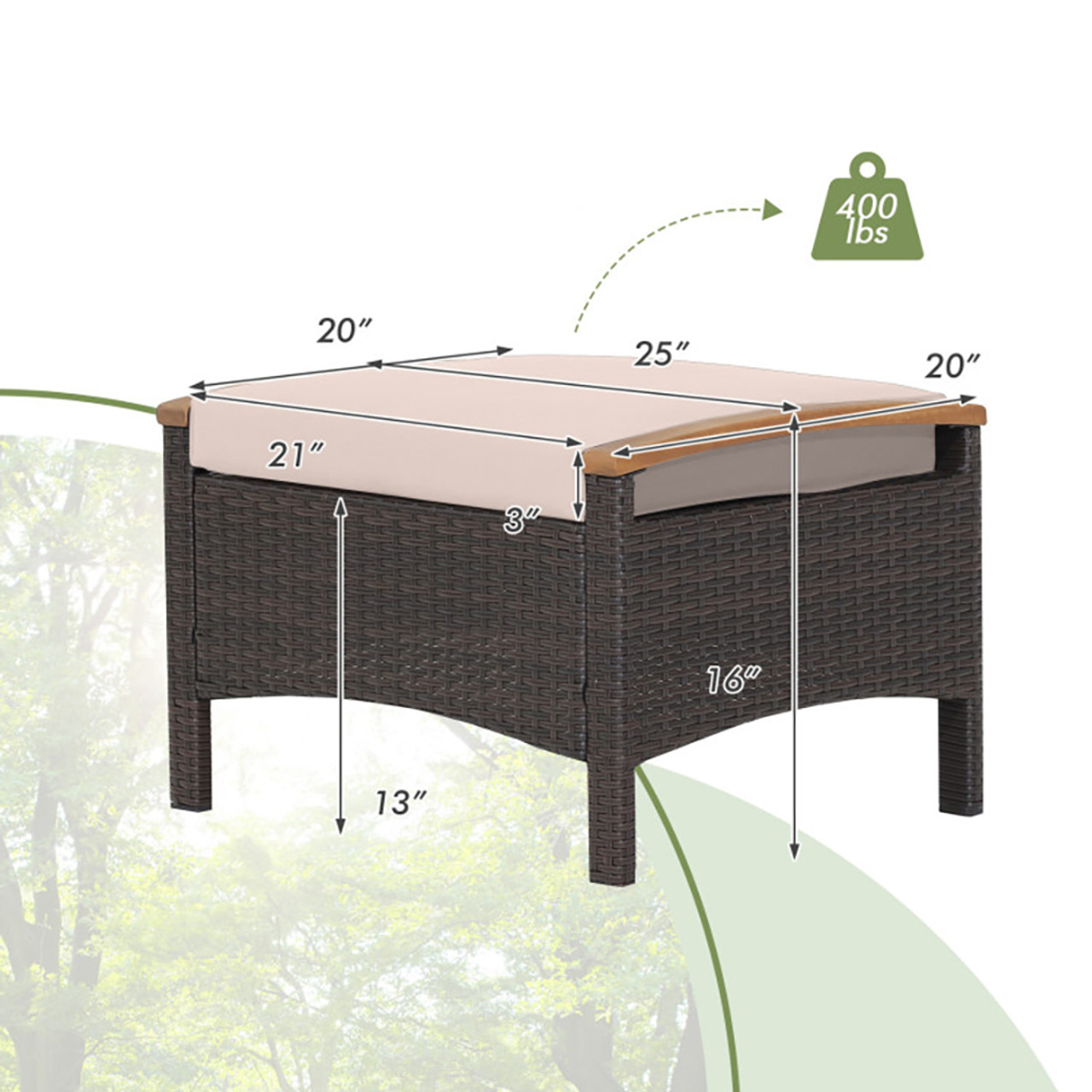 Patio Rattan Ottomans (Set of 2) product image