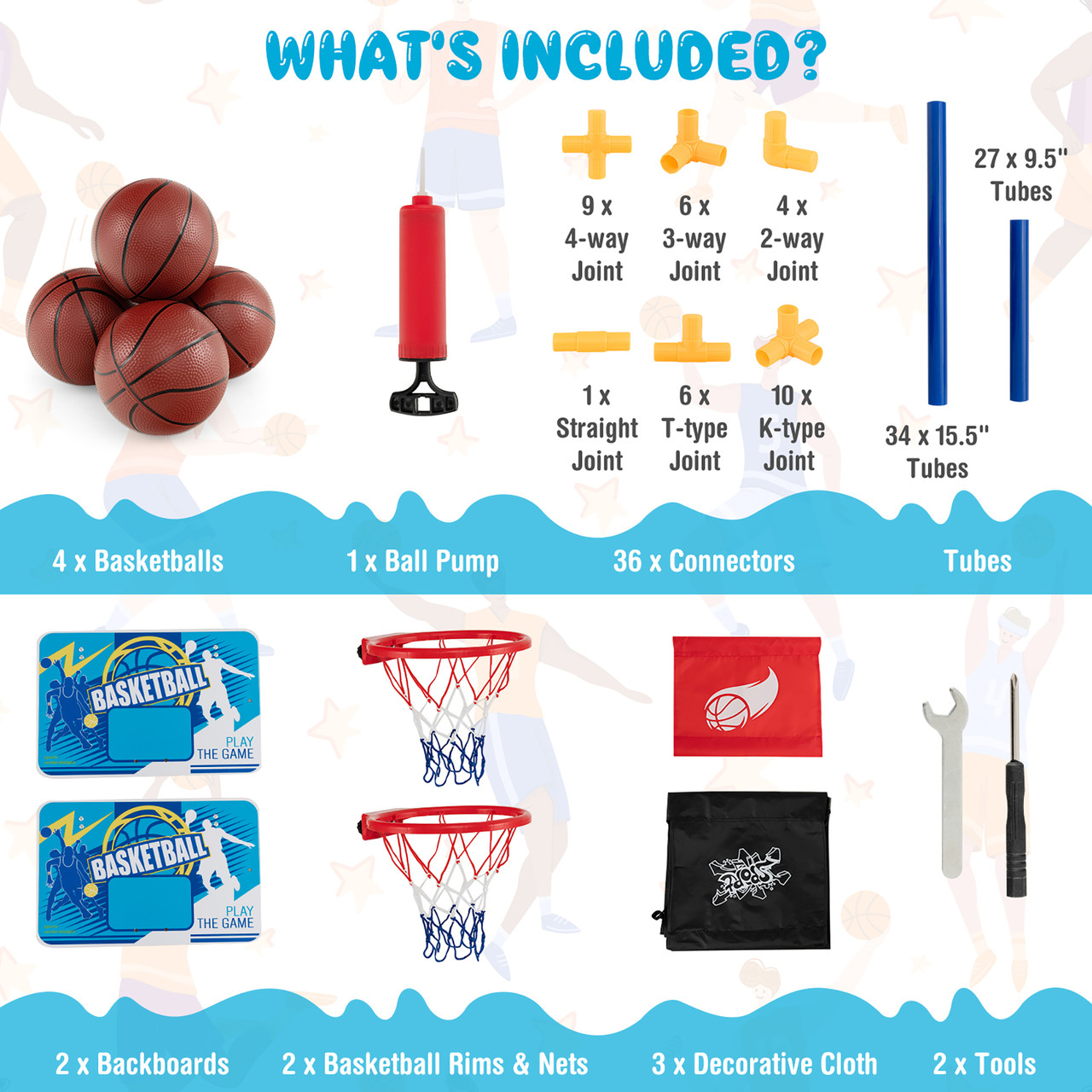 Kids' Dual Shot Basketball Arcade Game with 4 Balls & Pump product image
