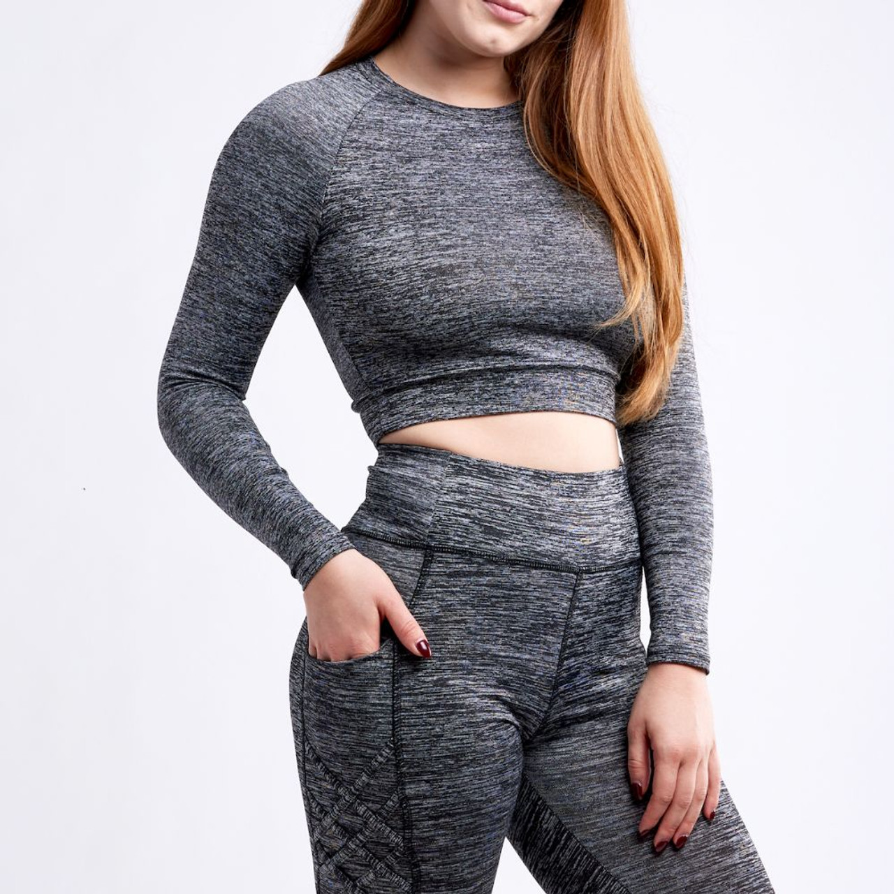 Women's Long Sleeve Round Neck Crop Top product image