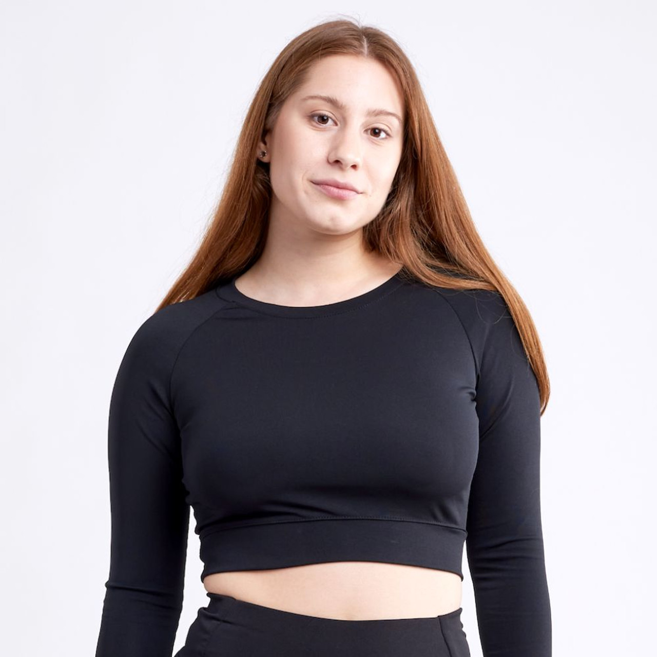 Women's Long Sleeve Round Neck Crop Top product image