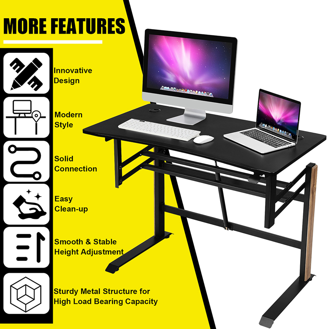 Pneumatic Height Adjustable Sit-to-Stand Desk product image