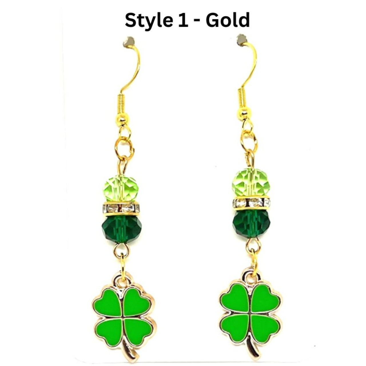 Handcrafted St. Patrick's Day Shamrock Dangle Earrings product image