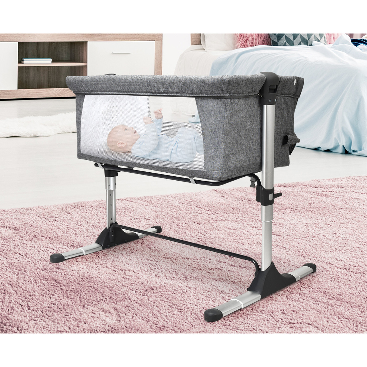 Baby Joy® Travel Bedside Bassinet with Carrying Bag product image