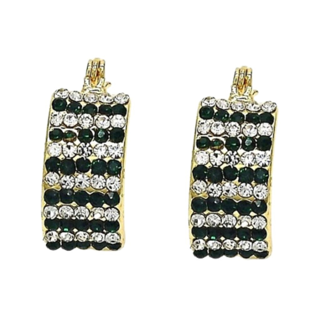 18K Gold-Filled Emerald Crystal Pavé High-Polish Earrings product image