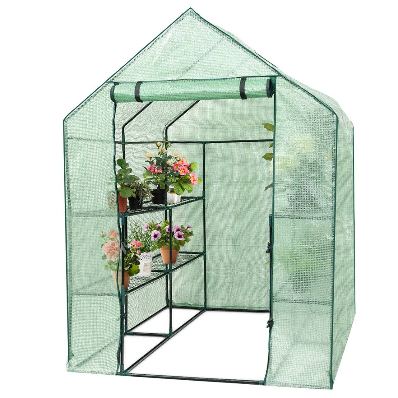 Portable Mini Walk-in Outdoor 2-Tier 8-Shelf Greenhouse product image