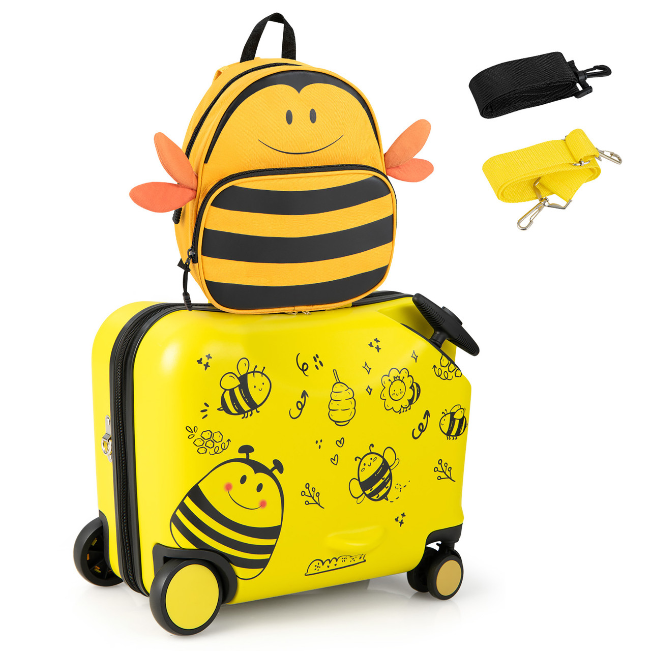 Kids' 2-Piece Ride-on Luggage Set Carry-on Suitcase & Backpack product image