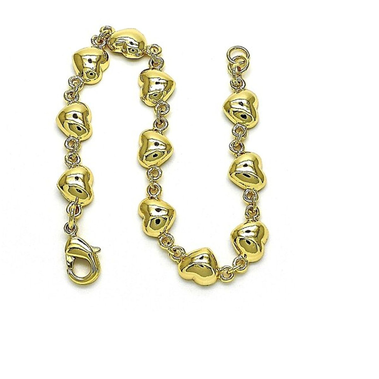 14K Gold-Filled High-Polish Cute Heart Bracelet product image