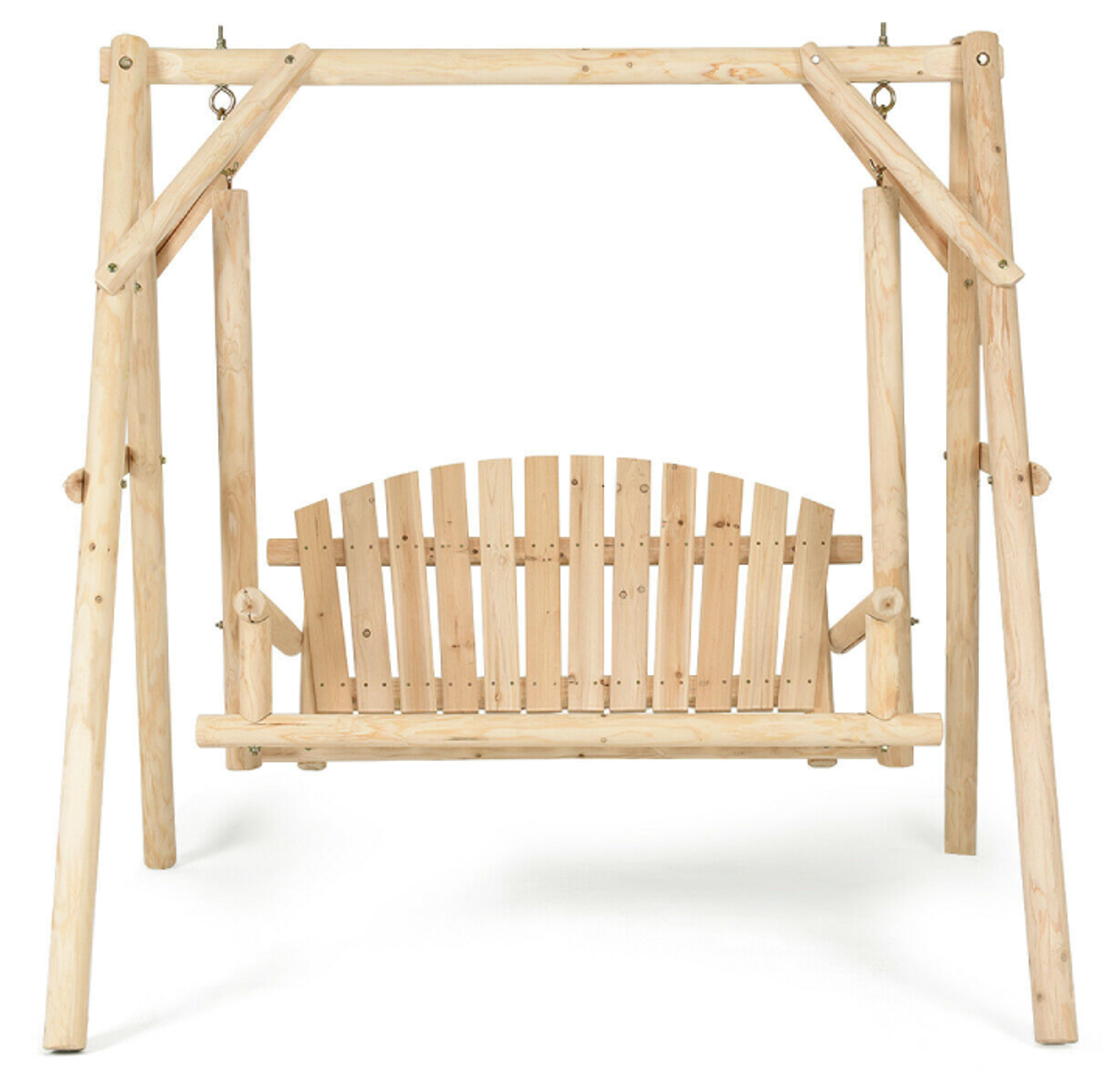 A-Frame Wooden Log Porch Swing product image