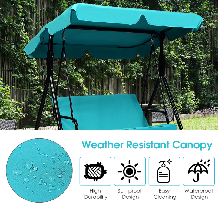Blue Loveseat Patio Canopy Swing Glider product image