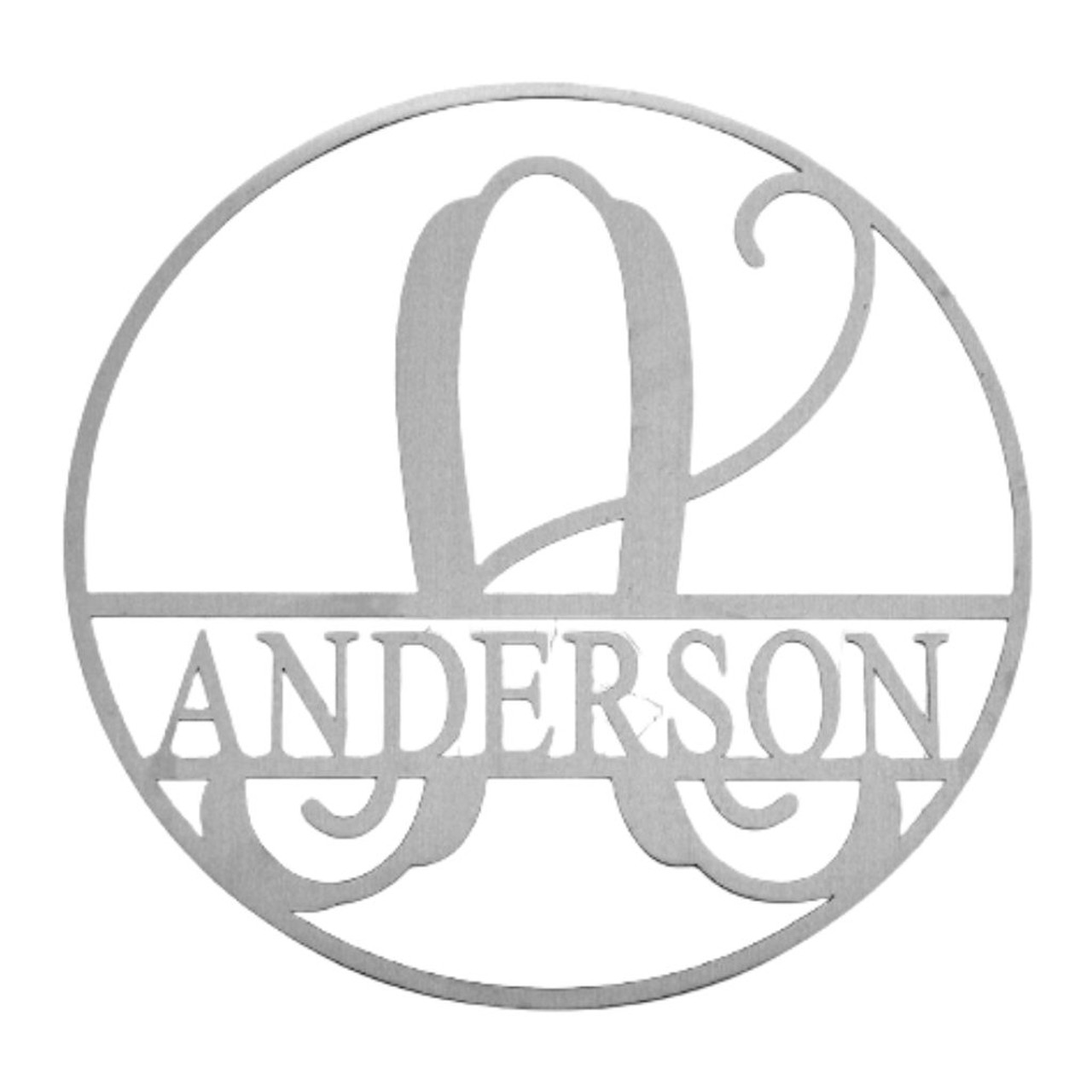 Personalized 12-Inch Circle Monogram Last Name Metal Sign product image