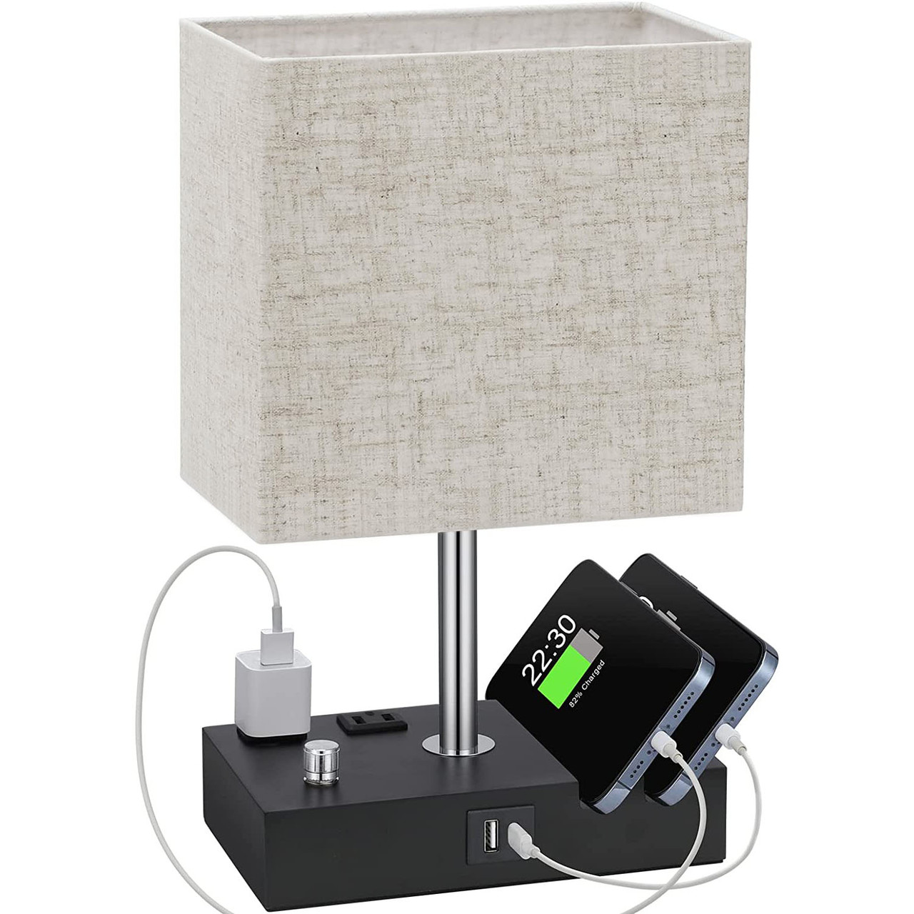 iMounTEK® Dimmable Desk Table Lamp with USB Ports and 2 AC Outlets product image