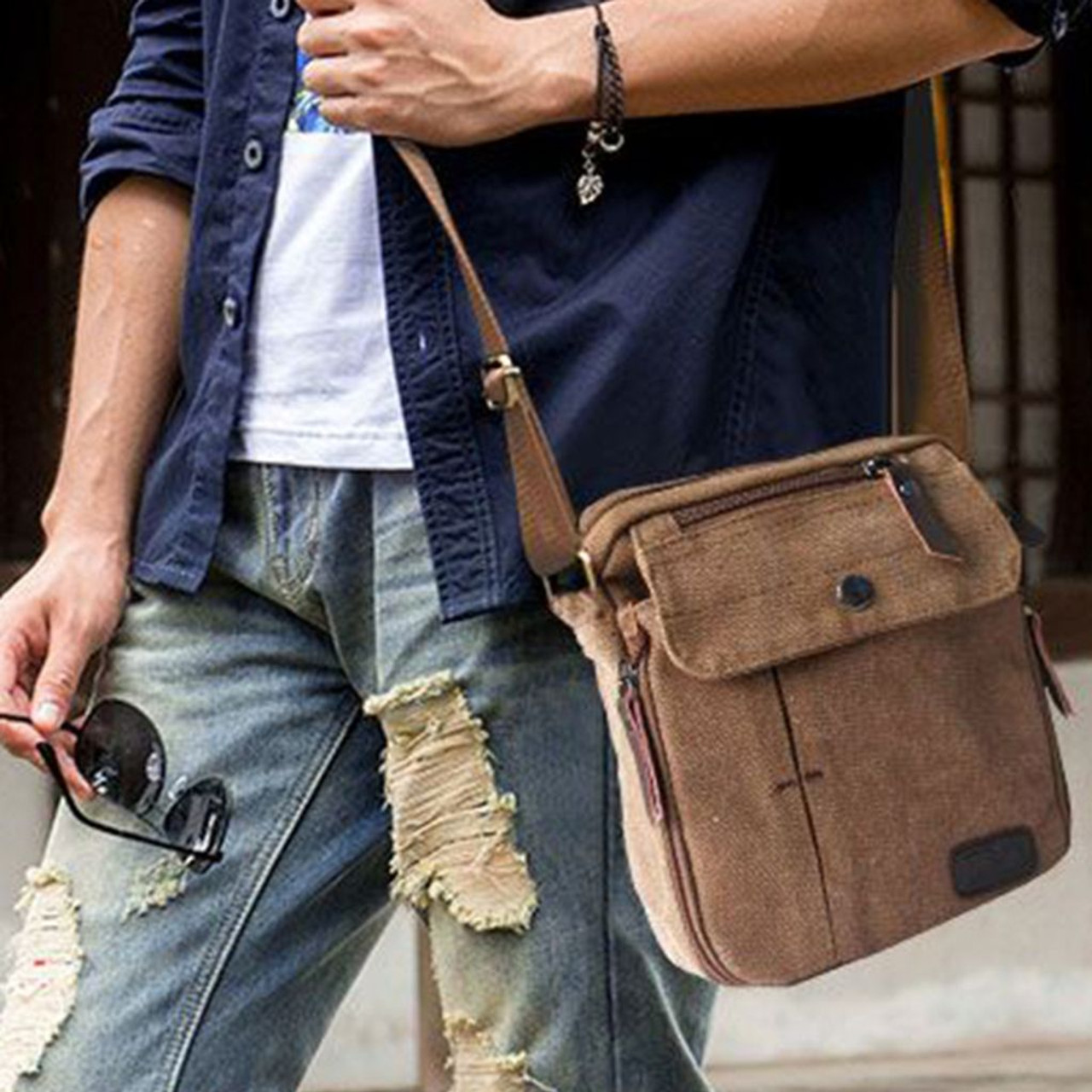 Multifunctional Canvas Bag with Adjustable Shoulder Strap product image