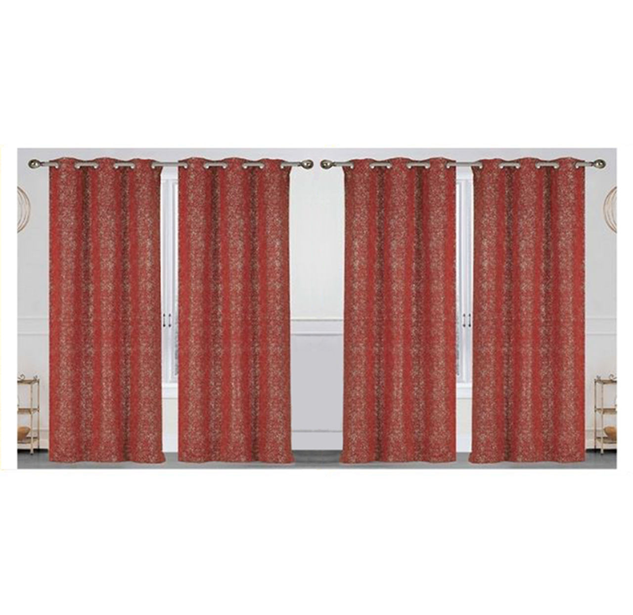 Metallic Textured 84" Blackout Grommet Top Curtain Panels (Set of 4) product image