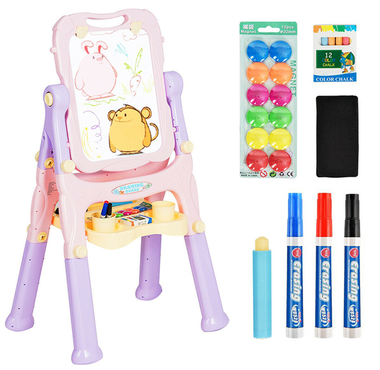 Height Adjustable Kids' Magnetic Double Sided Easel  product image