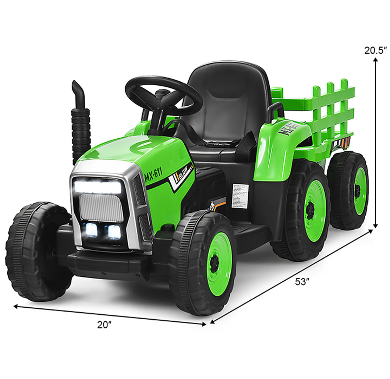 Kids' 12V Ride On/Remote Control Tractor with Trailer product image