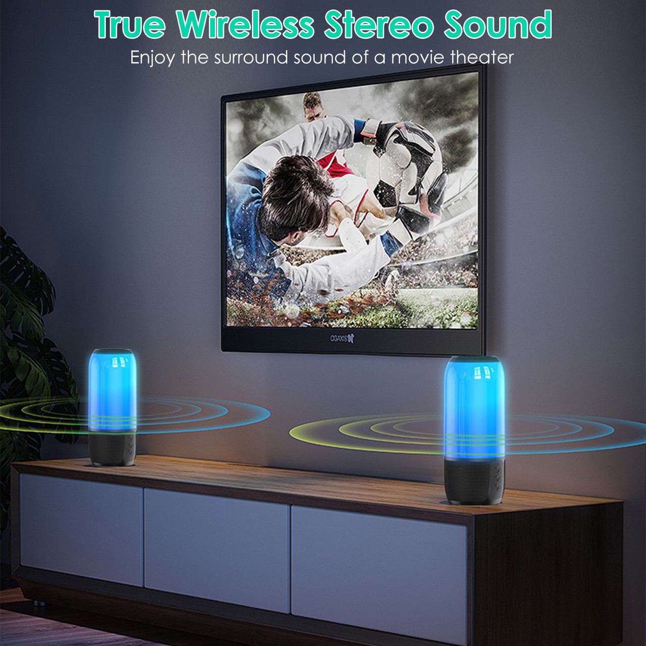 iMounTEK® Wireless Lighted Portable Speaker with Color-Changing Light product image