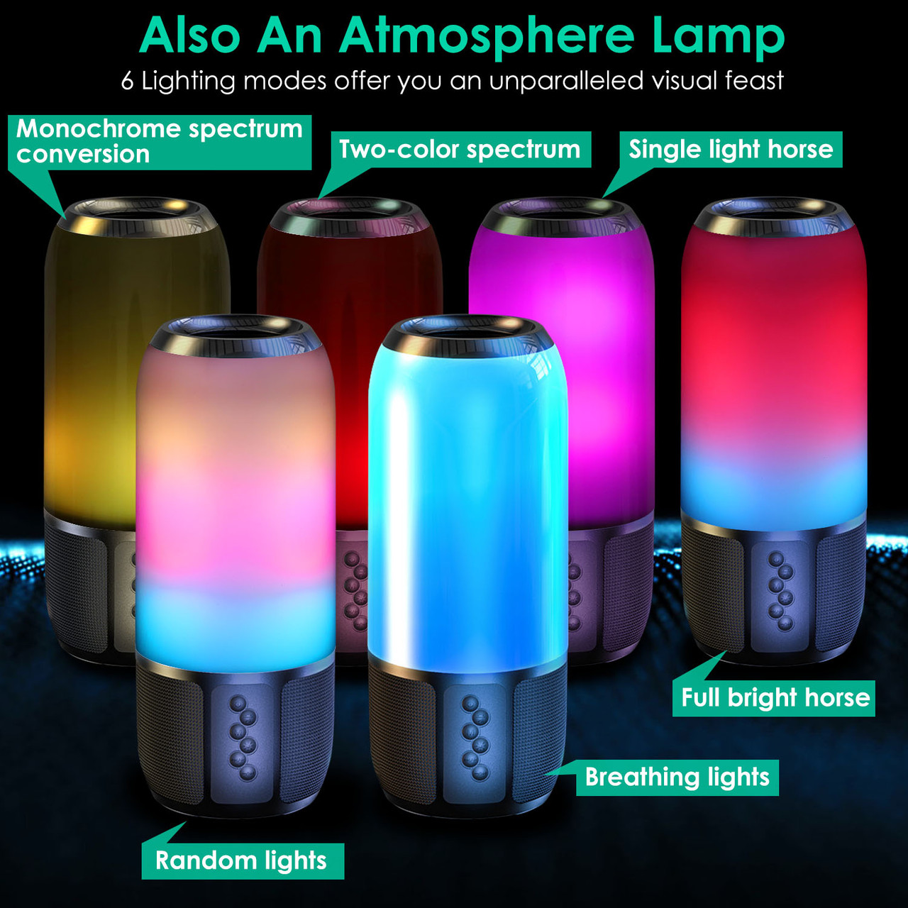 iMounTEK® Wireless Lighted Portable Speaker with Color-Changing Light product image