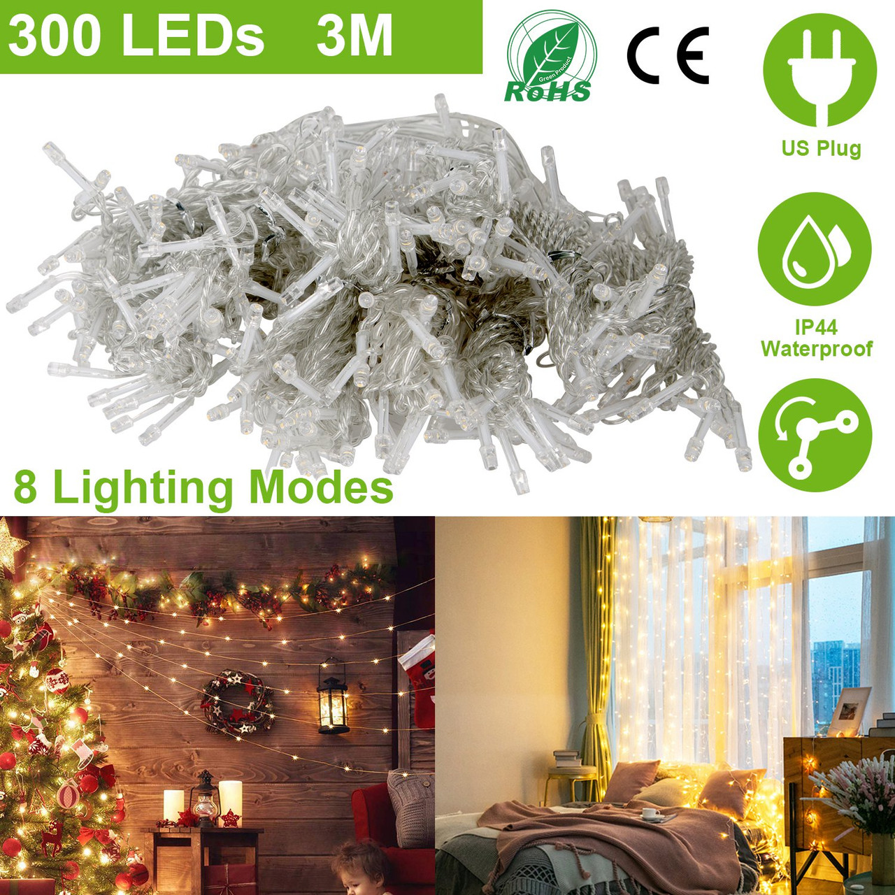 iMounTEK® Fairy String Lights with 8 Mode Settings (1- or 2-Pack) product image