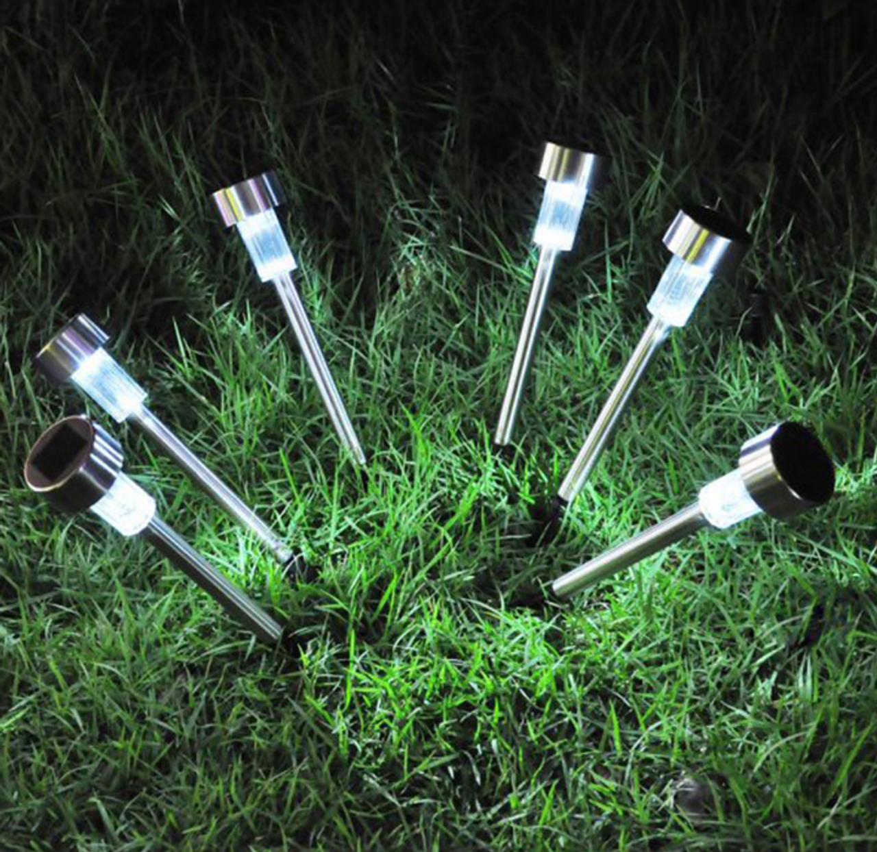 Outdoor LED Solar Powered Path Light, Stainless Steel (24-Pack) product image