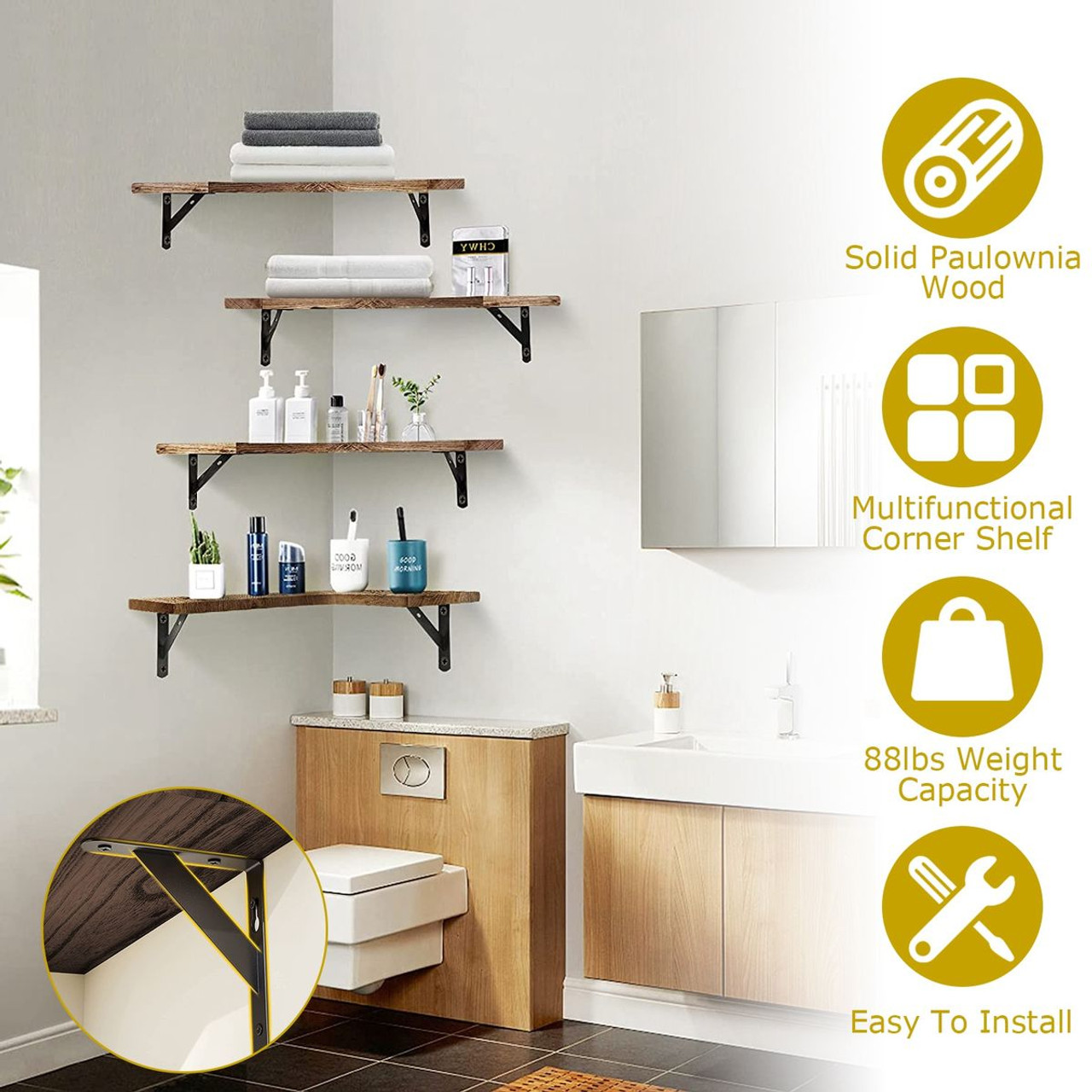NewHome™ Corner Floating Shelf (4-Pack) product image