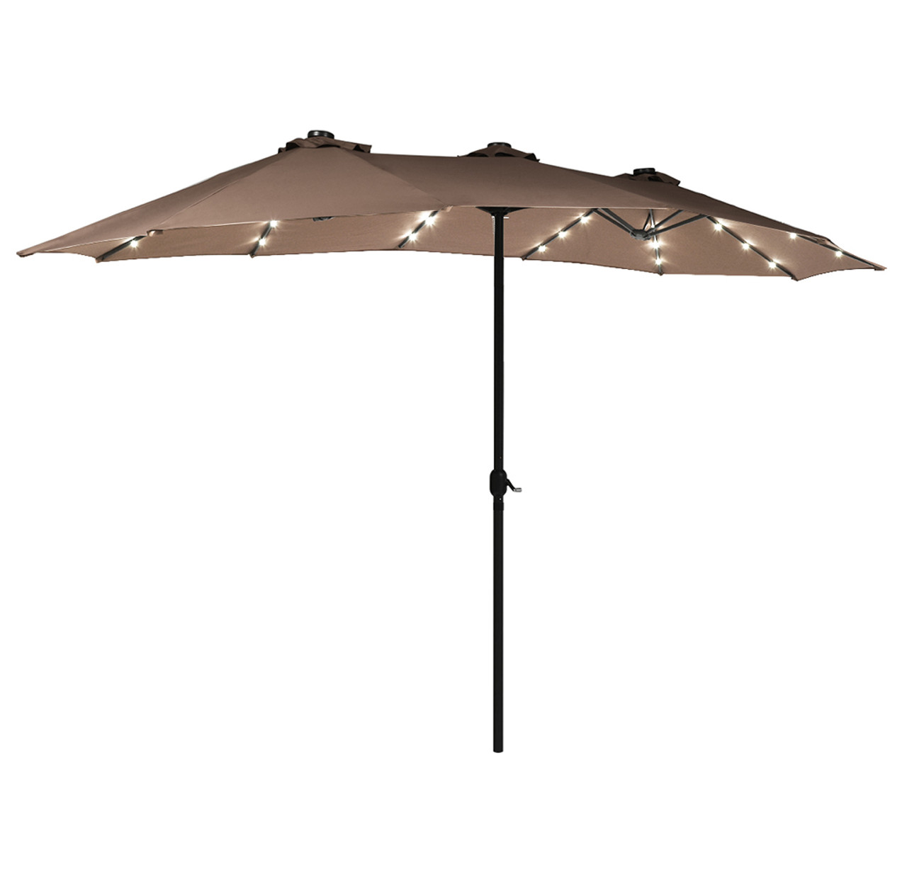 Double-Sided 15-Foot Solar LED Patio Umbrella with Crank product image