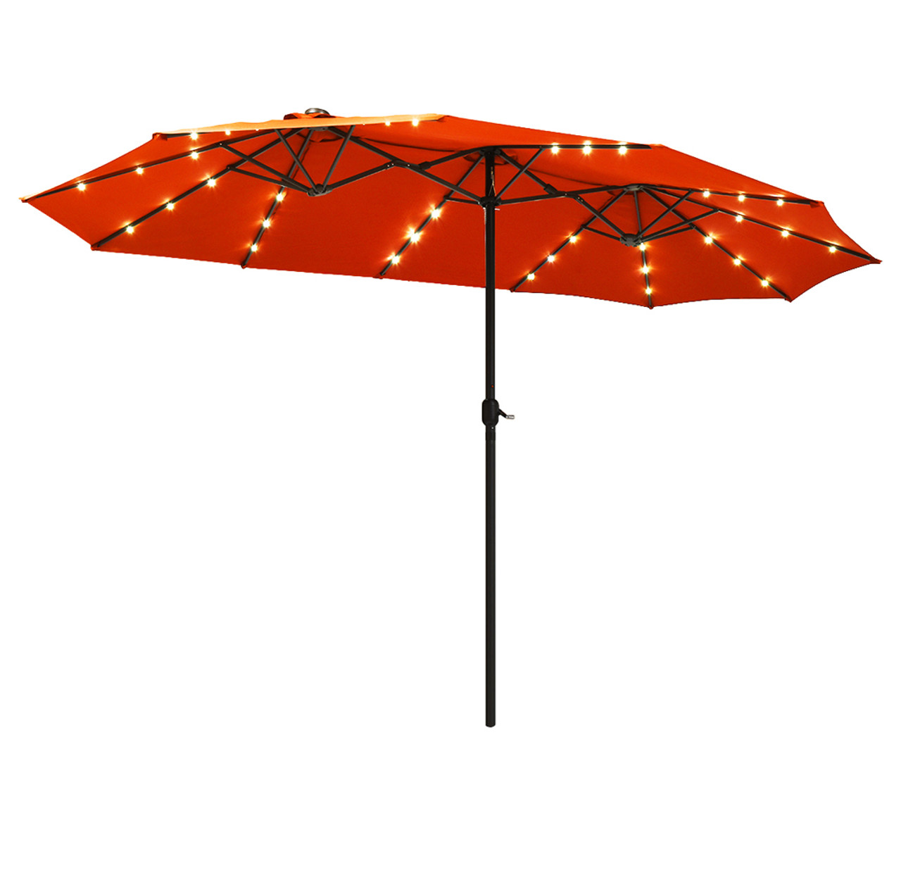 Double-Sided 15-Foot Solar LED Patio Umbrella with Crank product image