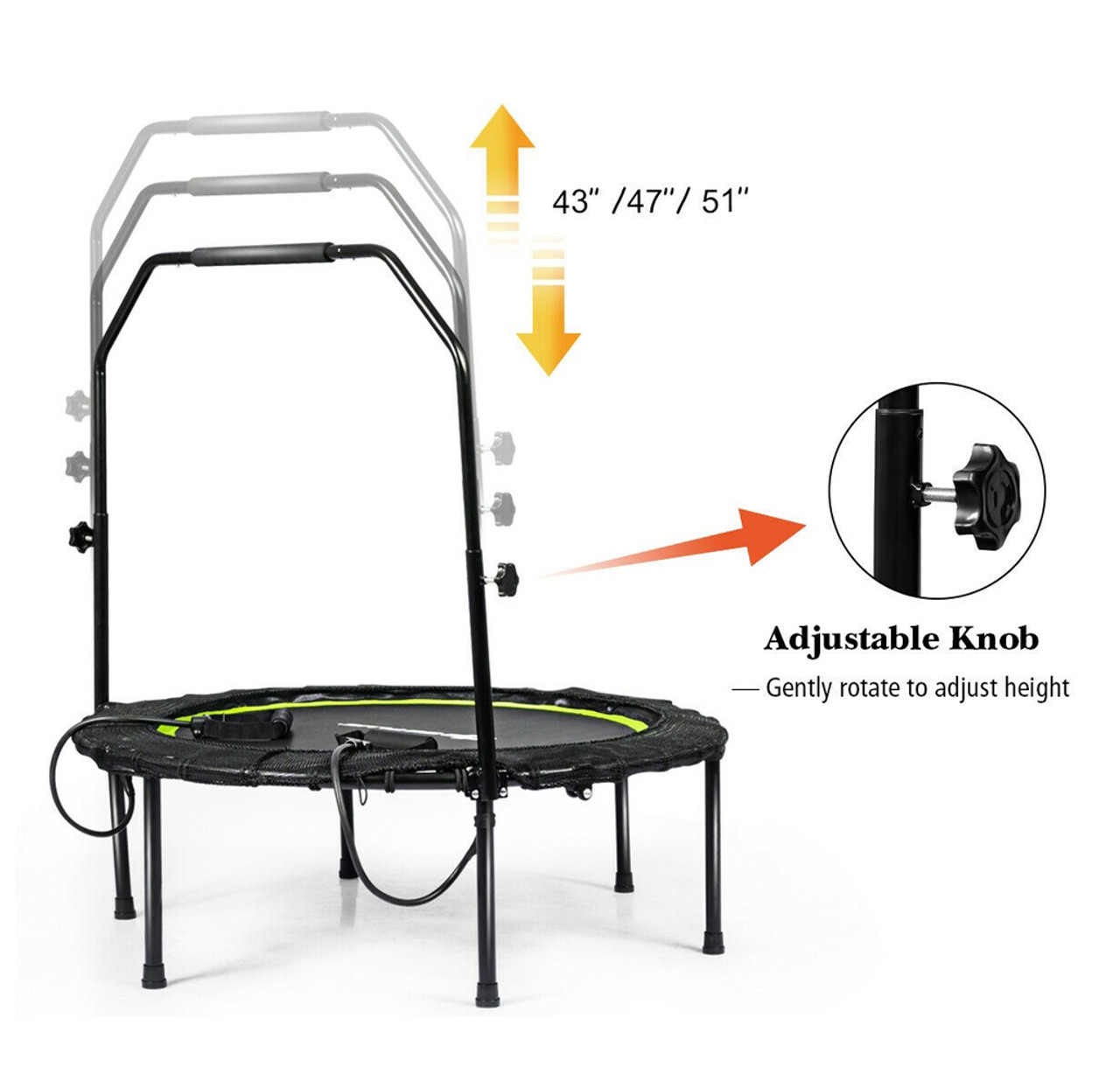 Foldable 40-Inch Fitness Trampoline with Resistance Bands product image