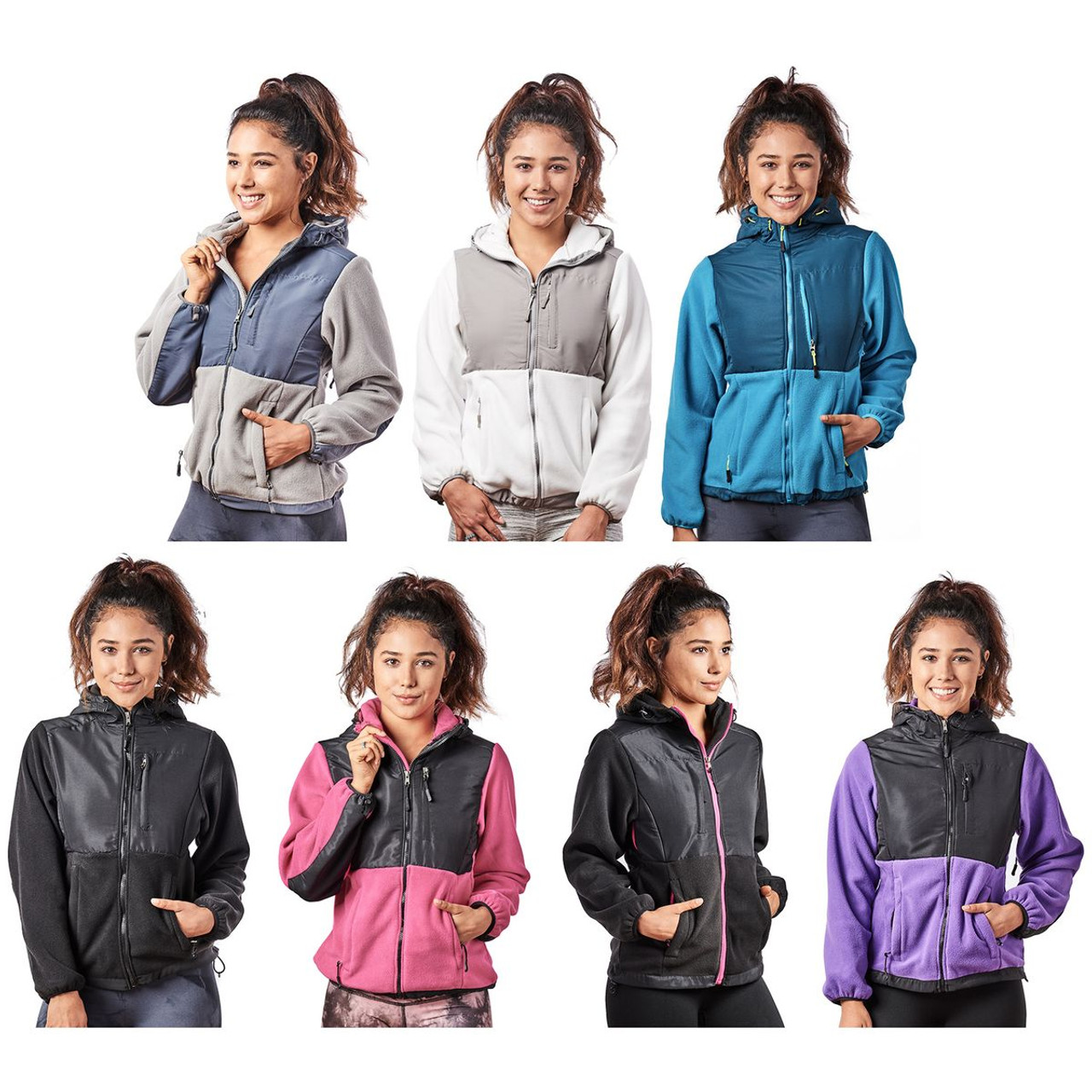 Women’s Two-Tone Full-Zip Fleece Jacket product image