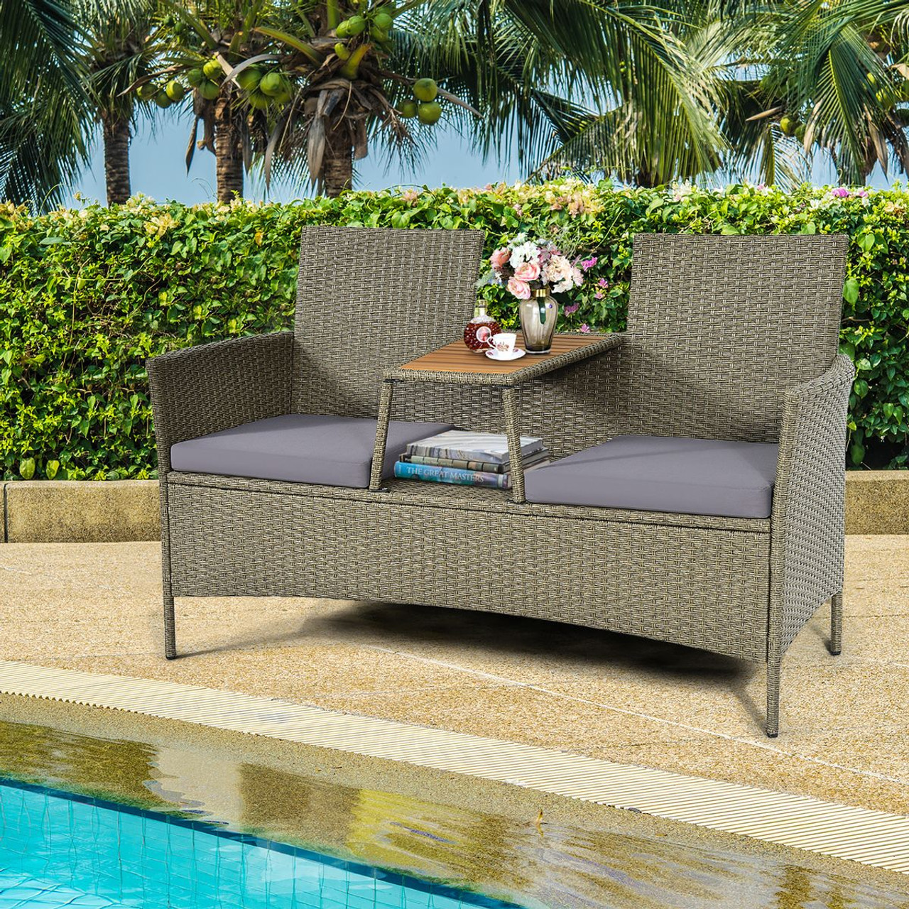 2-Person Patio Rattan Conversation Furniture Set product image