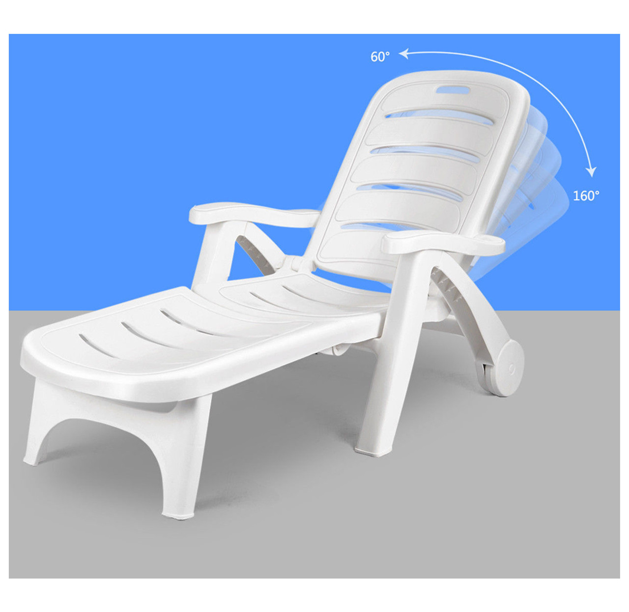 Adjustable 5-Position Outdoor Rolling Lounge Chair product image