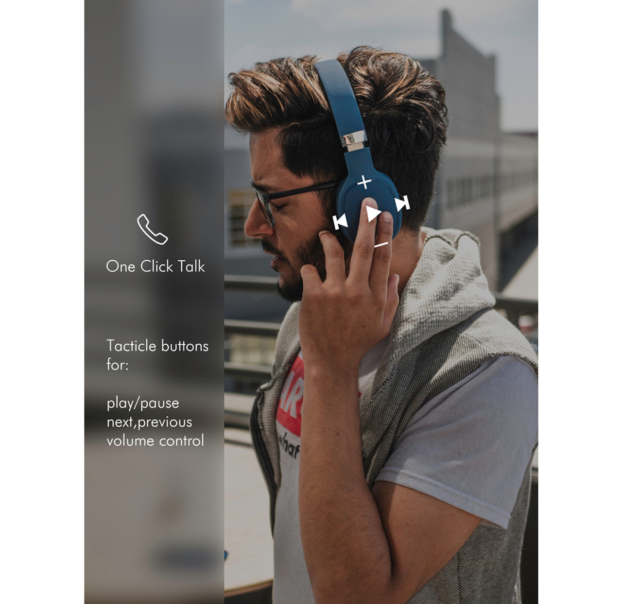 Wireless Over-Ear Headphones with Deep Bass & Microphone product image