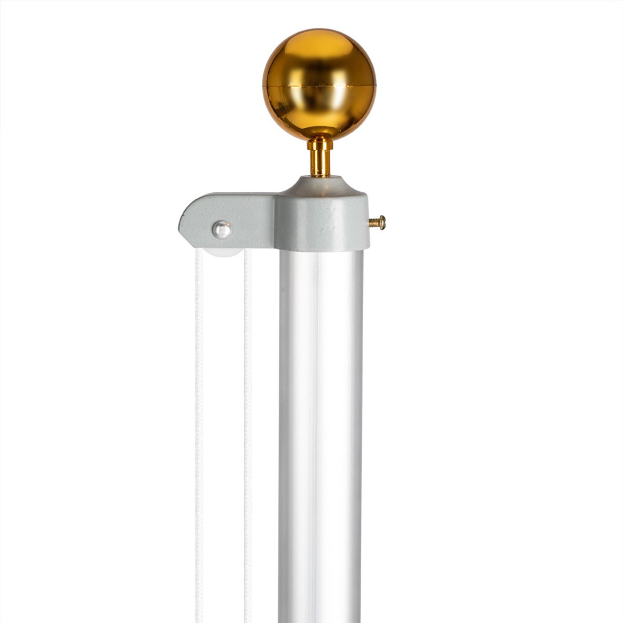 Outdoor 20-Foot Aluminum Sectional Flagpole Halyard Kit with 2 U.S.A. Flags product image
