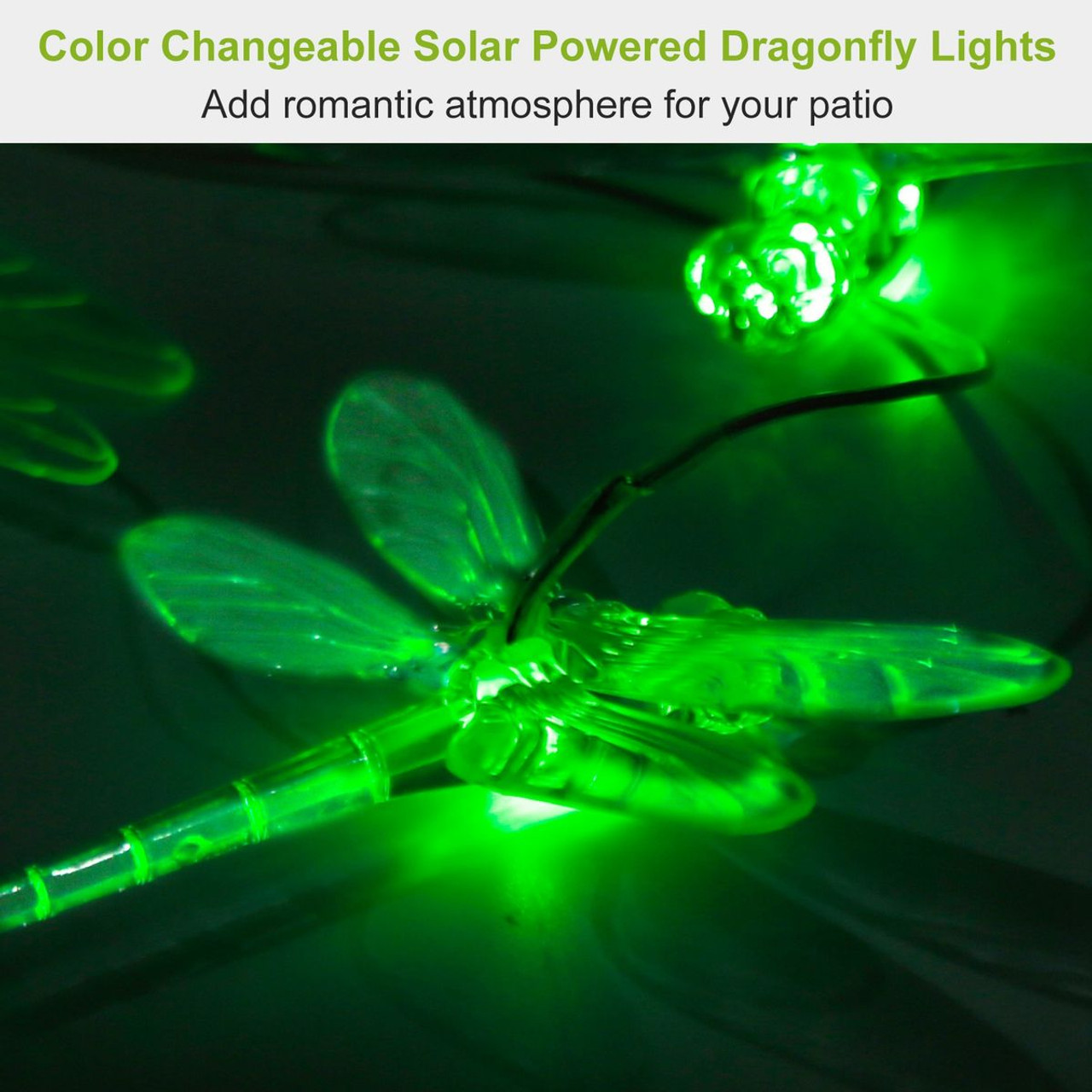 Solarek™ Solar LED Dragonfly Chime Light product image