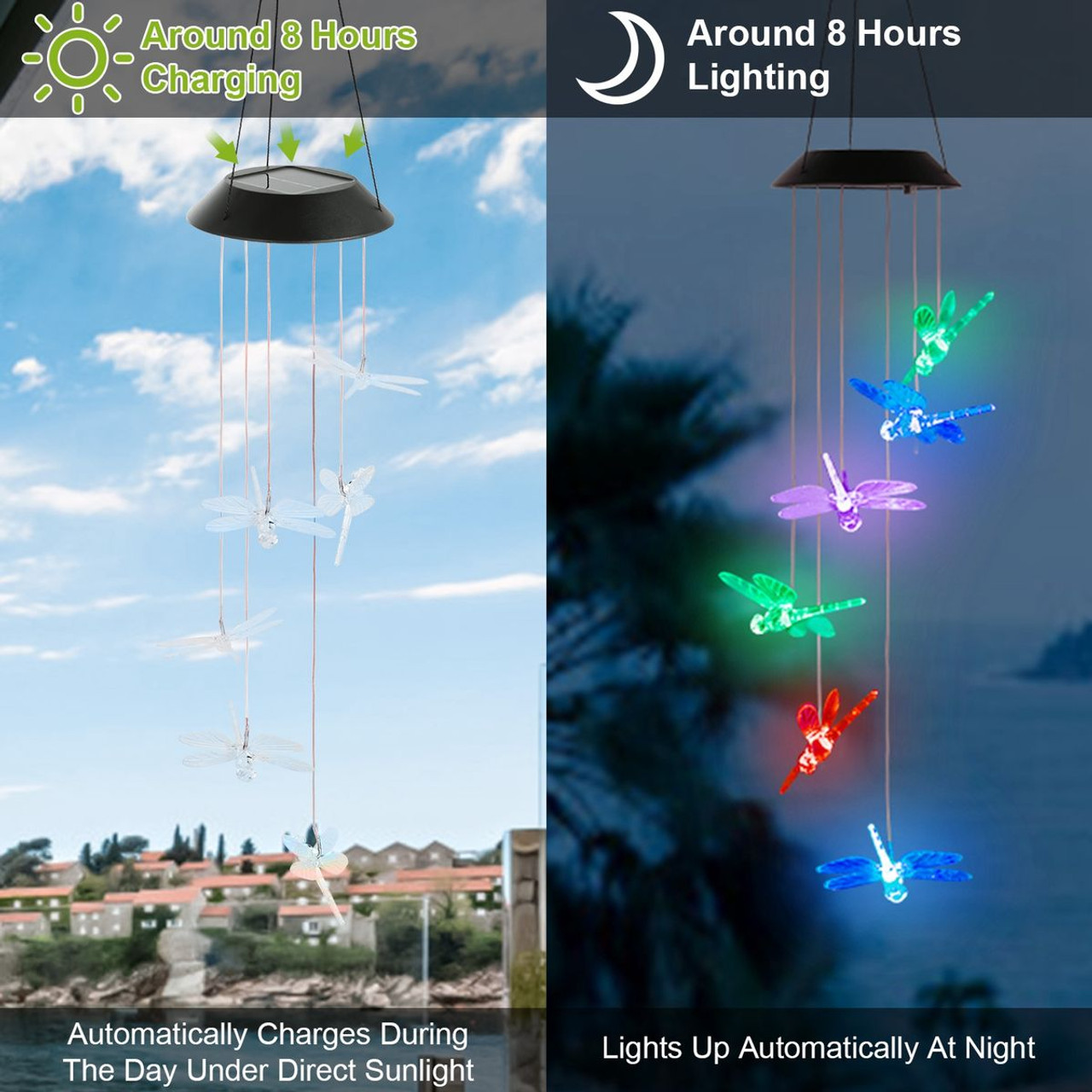 Solarek™ Solar LED Dragonfly Chime Light product image