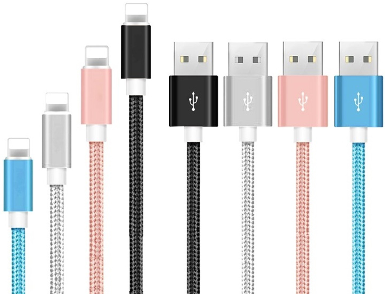 6-Foot Braided MFi Lightning Cables for Apple Devices (4-Pack) product image