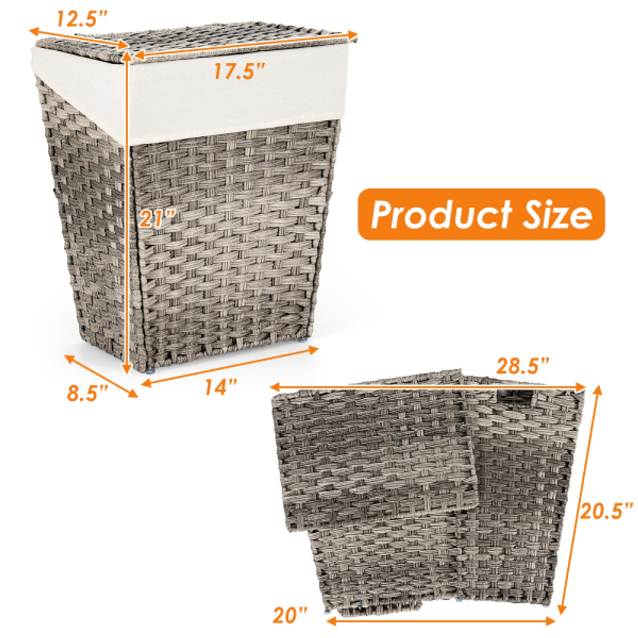 Handwoven Foldable Laundry Hamper product image