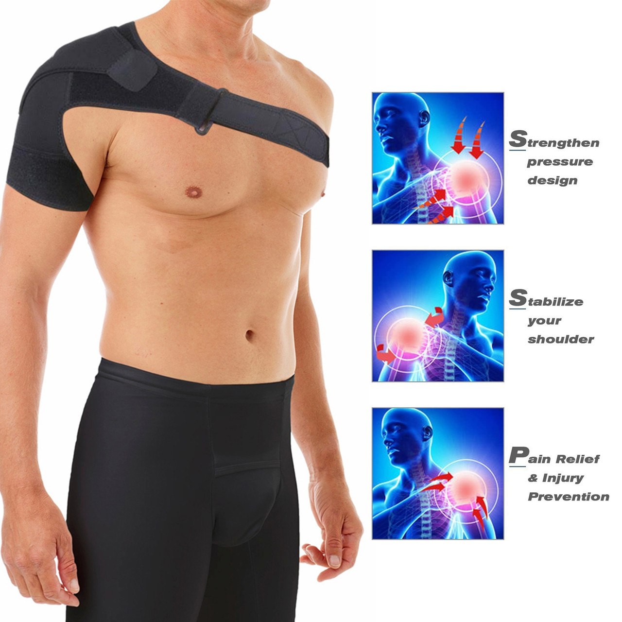 Adjustable Magnetic Shoulder Brace for Pain Relief (2-Pack) product image