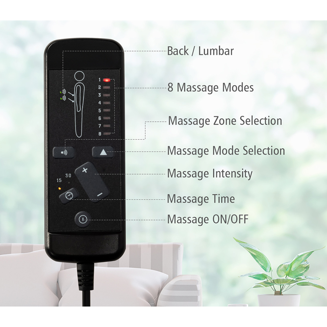 Gray Massage Vibrating Recliner with Remote Control product image