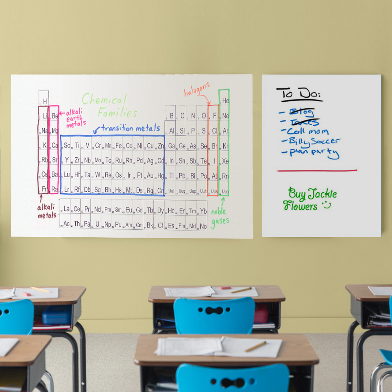 12Piece Reusable DryErase SelfAdhesive PeelandStick Whiteboard