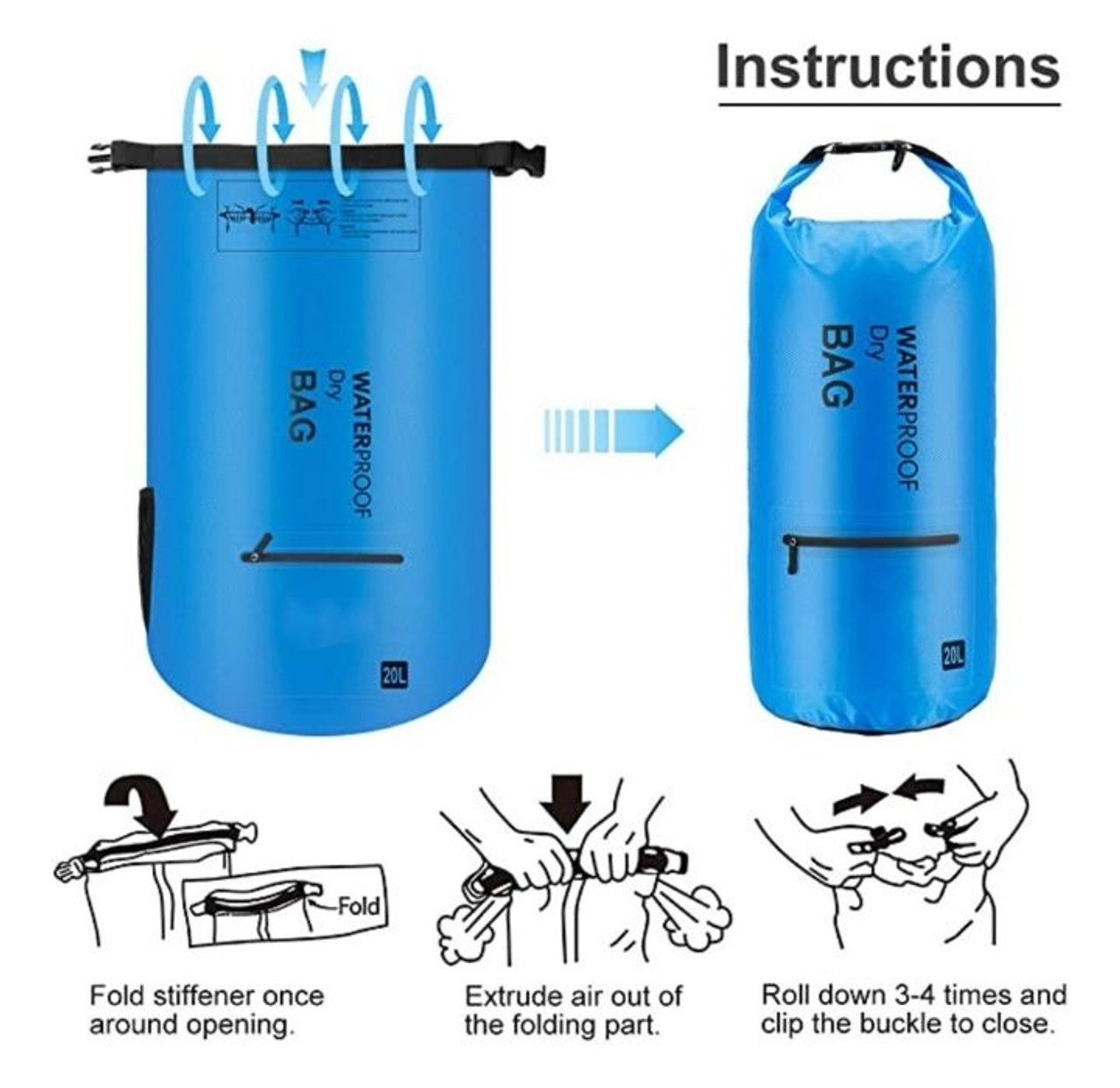 Waterproof Floating Dry Bag with 2 Exterior Zip Pockets product image