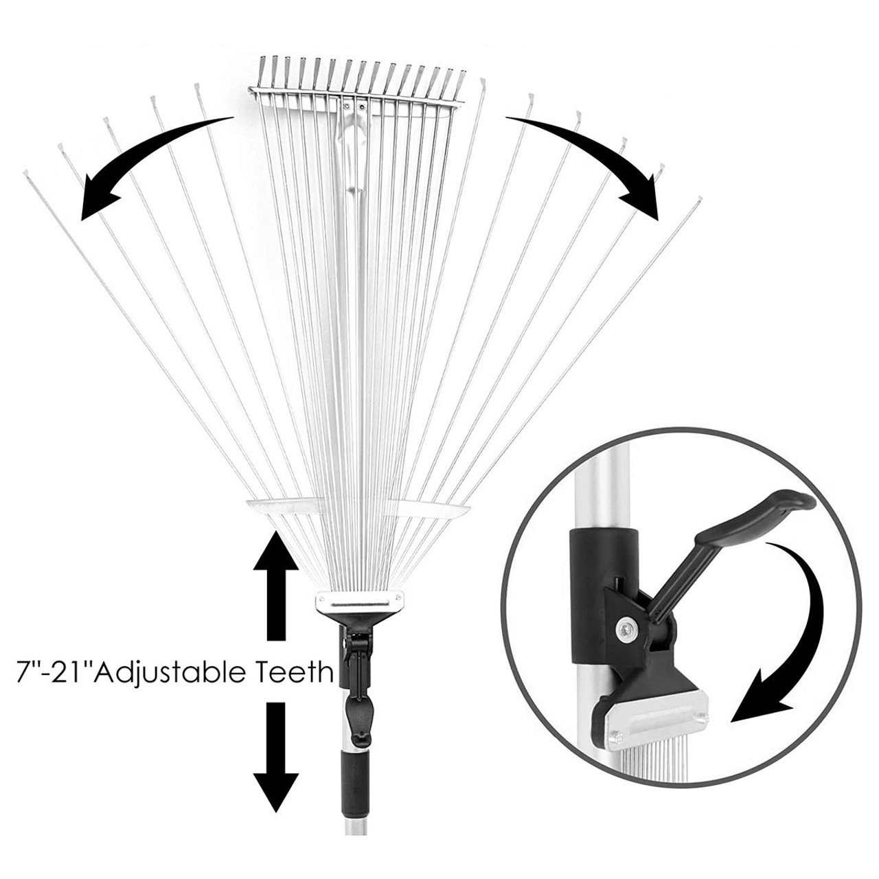 LakeForest® Adjustable Garden Leaf Rake product image