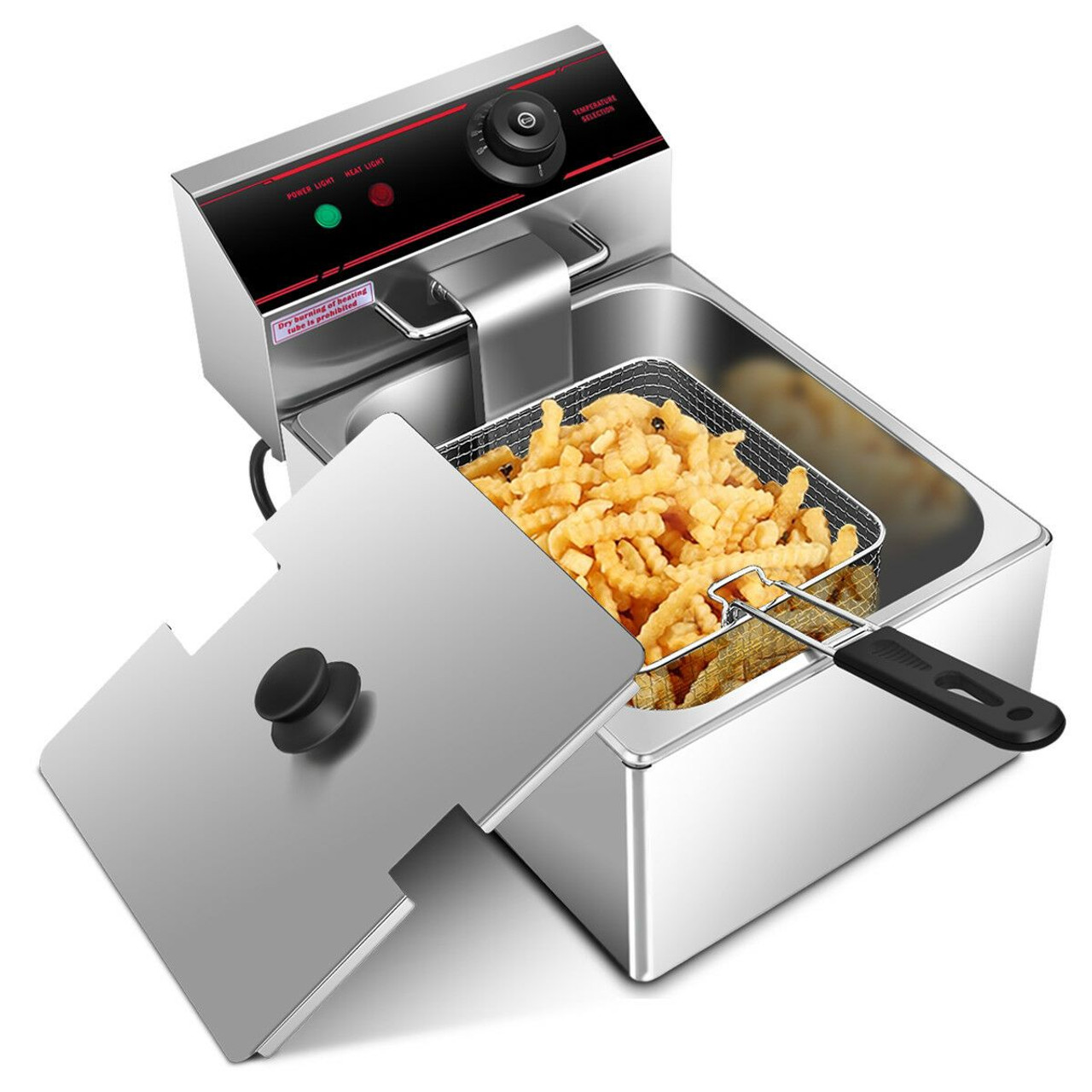 1700W Single Electric Deep Fryer with Basket Scoop Unit product image