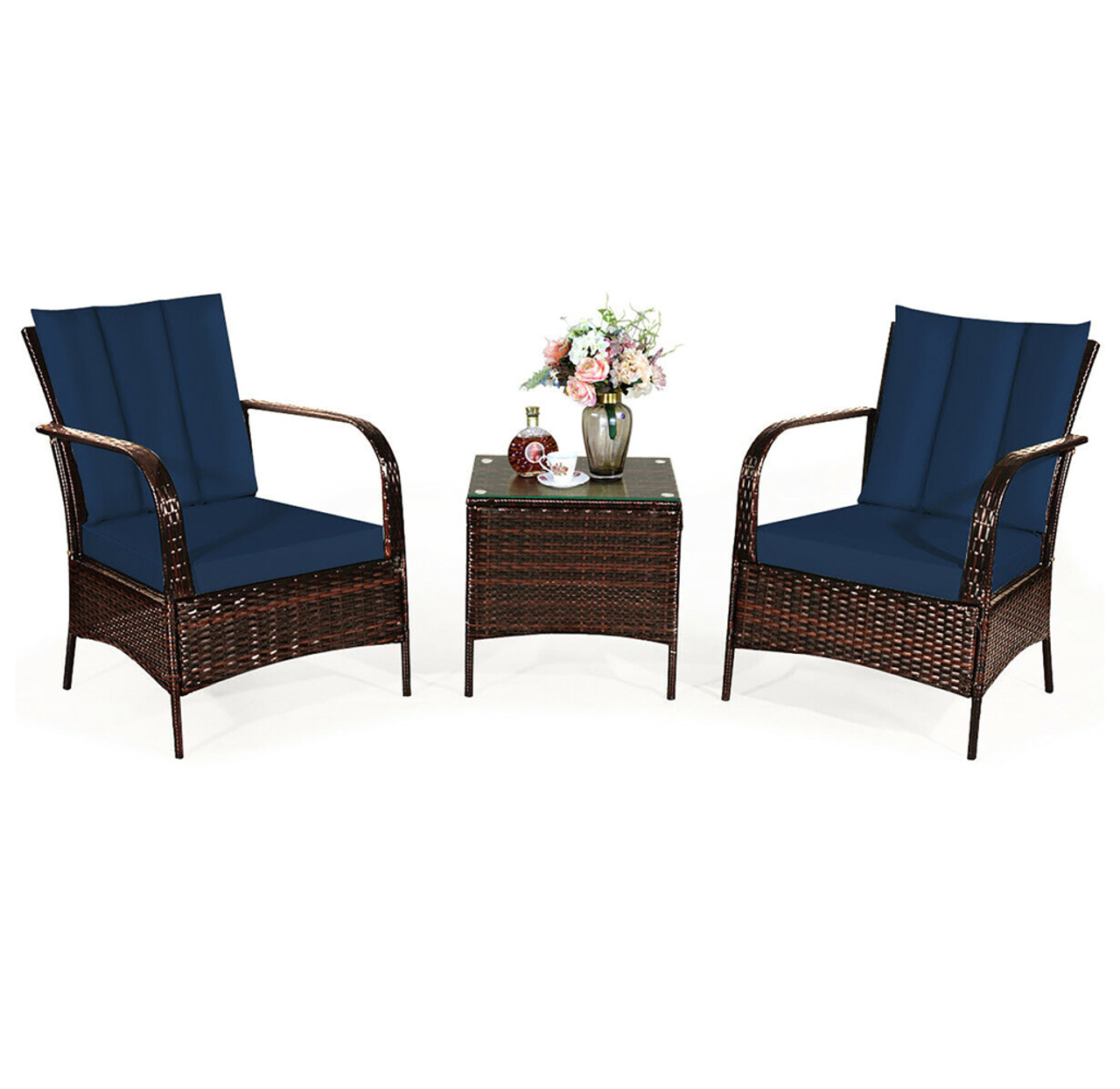 Rattan Outdoor 3-Piece Chair & Table Set product image