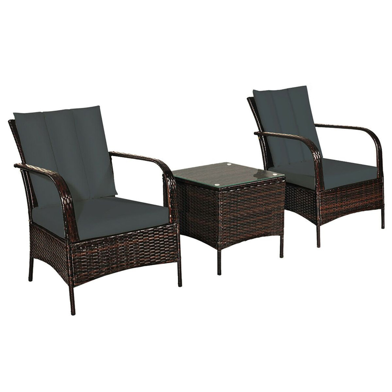 Rattan Outdoor 3-Piece Chair & Table Set product image