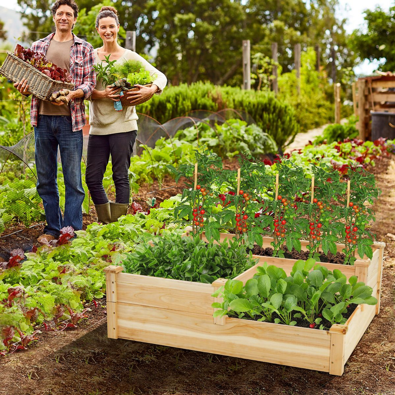 3-Tier Outdoor Raised Garden Bed Vegetable Planter Box product image