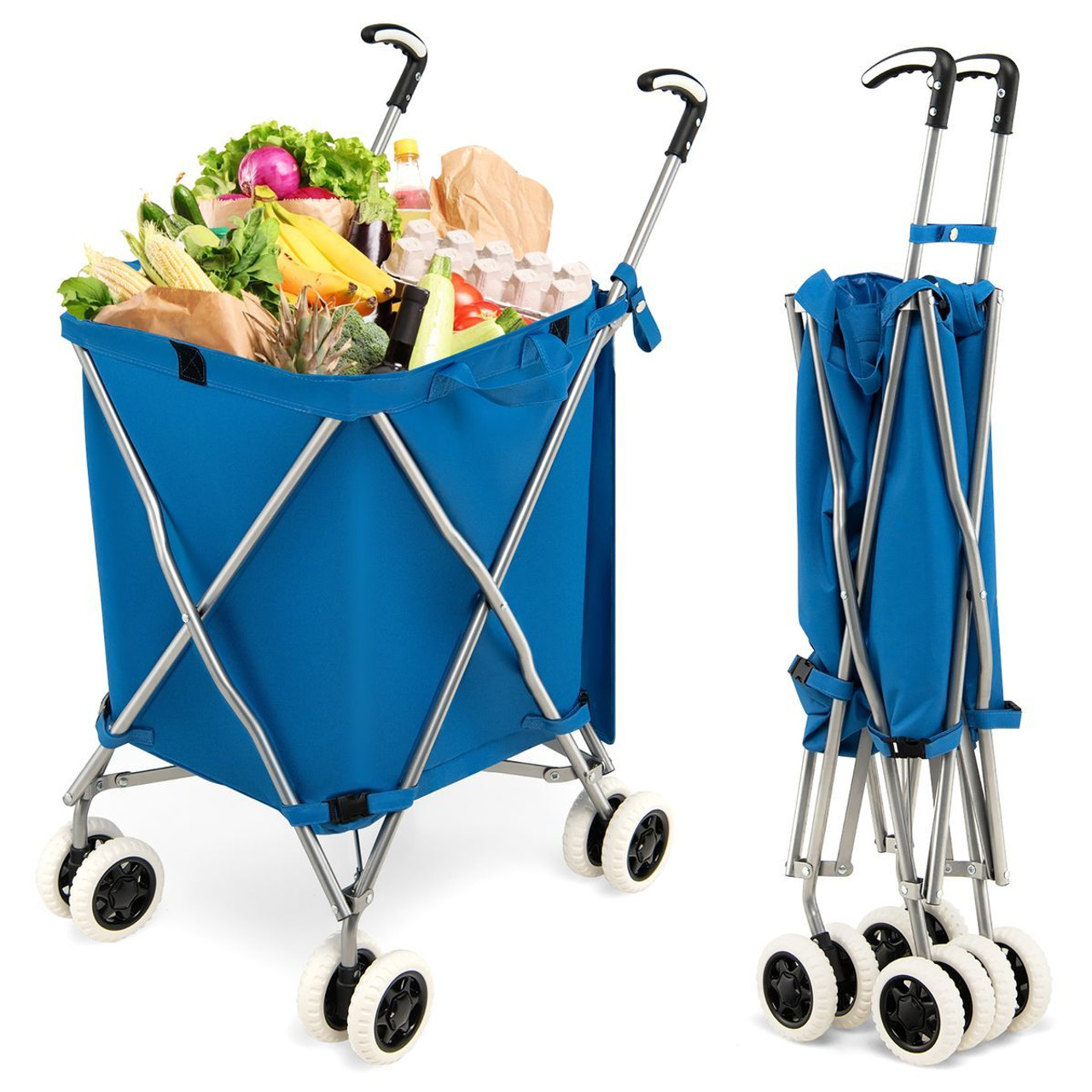 Folding Shopping and Utility Cart, Water-Resistant Heavy-Duty Canvas with Cover product image