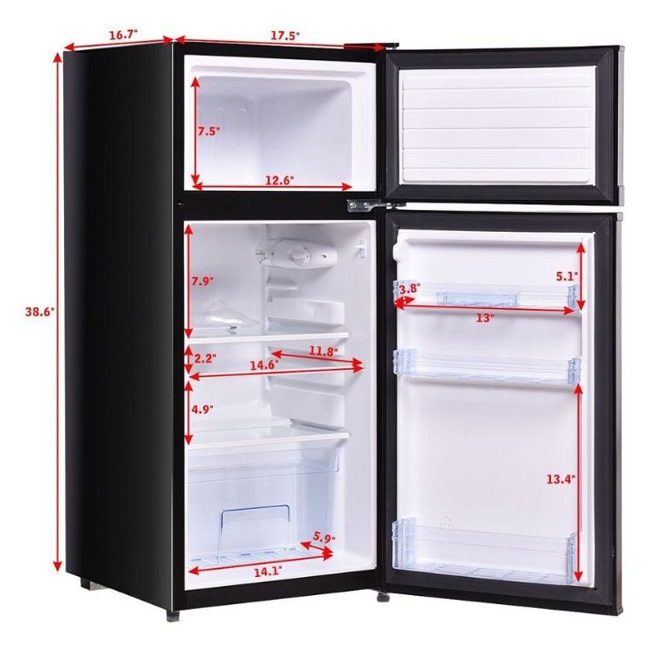 2-Door 3.4 cu ft. Compact Mini Refrigerator product image