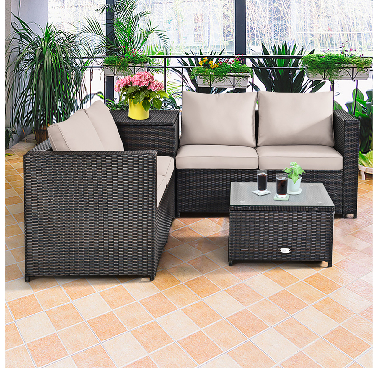 Rattan 4-Piece Outdoor Patio Furniture Set product image