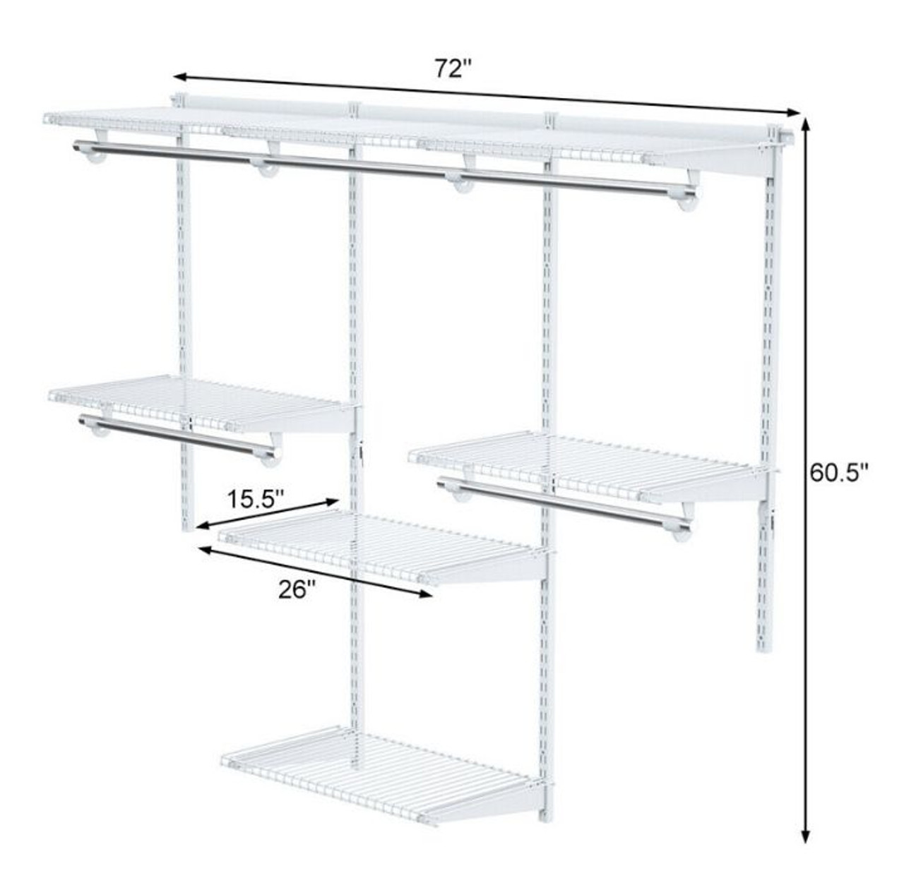 Wall Mounted Adjustable Closet Organizer product image